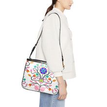 Load image into Gallery viewer, Floral Beadwork Four Clans White Small Shoulder Bag (Model 1710) Small Shoulder Bag (1710) e-joyer 
