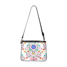 Load image into Gallery viewer, Floral Beadwork Four Clans White Small Shoulder Bag (Model 1710) Small Shoulder Bag (1710) e-joyer 
