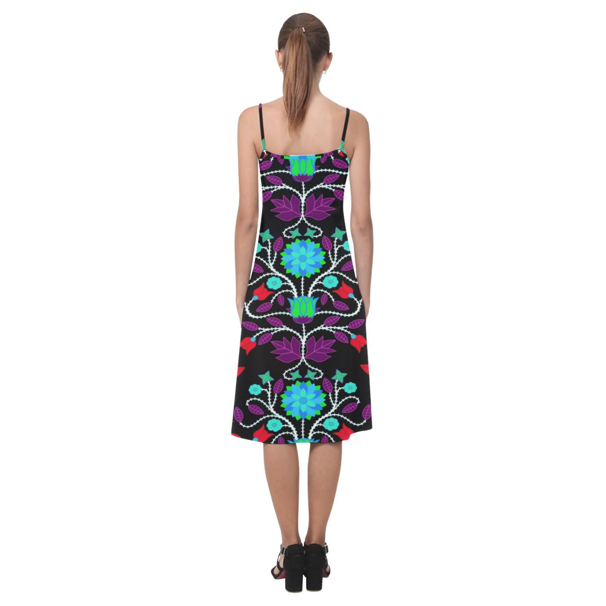 Floral Beadwork Four Clans Winter Alcestis Slip Dress (Model D05) Alcestis Slip Dress (D05) e-joyer 