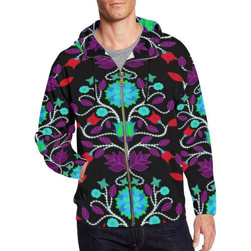 Floral Beadwork Four Clans Winter All Over Print Full Zip Hoodie for Men (Model H14) All Over Print Full Zip Hoodie for Men (H14) e-joyer 