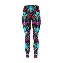 Load image into Gallery viewer, Floral Beadwork Four Clans Winter All Over Print High-Waisted Leggings (Model L36) High-Waisted Leggings (L36) e-joyer 
