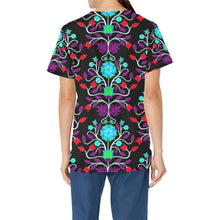 Load image into Gallery viewer, Floral Beadwork Four Clans Winter All Over Print Scrub Top Scrub Top e-joyer 
