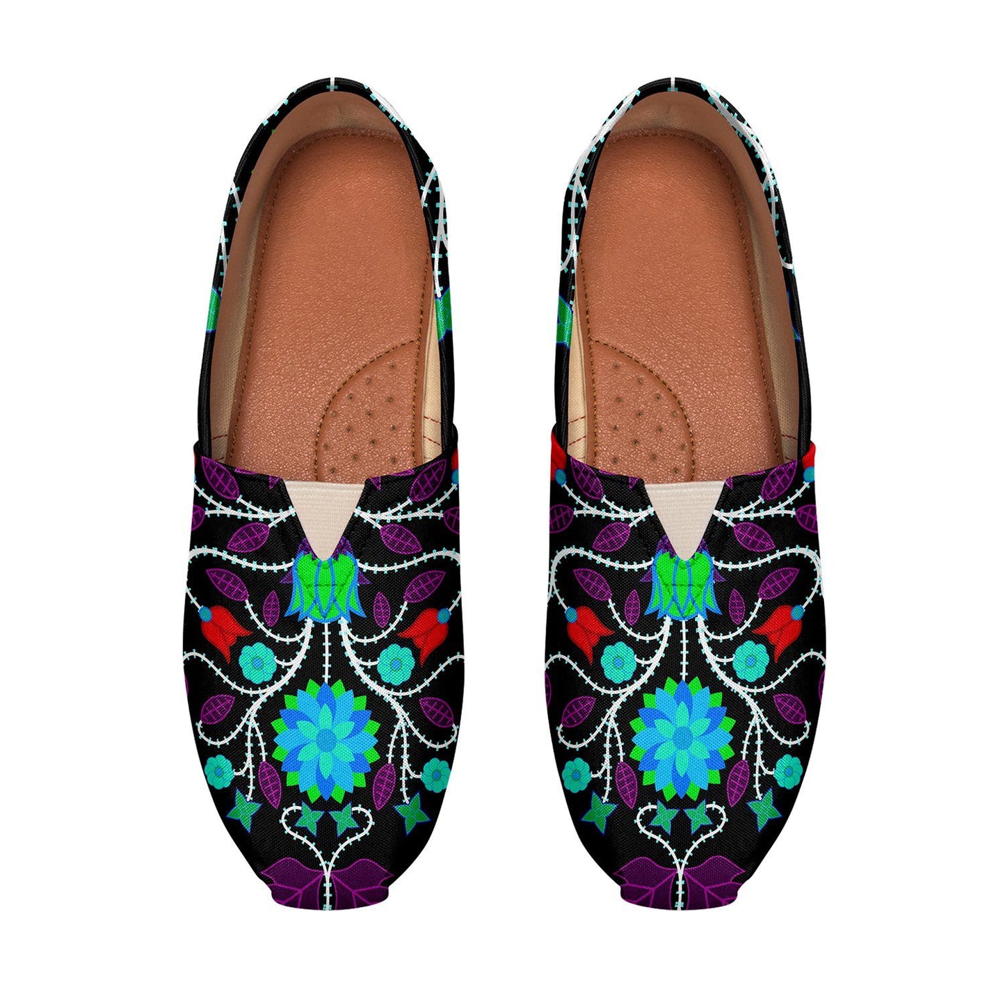 Floral Beadwork Four Clans Winter Casual Unisex Slip On Shoe Herman 