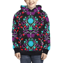 Load image into Gallery viewer, Floral Beadwork Four Clans Winter Kids&#39; All Over Print Hoodie (Model H38) Kids&#39; AOP Hoodie (H38) e-joyer 
