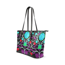 Load image into Gallery viewer, Floral Beadwork Four Clans Winter Leather Tote Bag/Large (Model 1640) Leather Tote Bag (1640) e-joyer 
