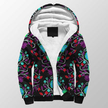 Load image into Gallery viewer, Floral Beadwork Four Clans Winter Sherpa Hoodie 49 Dzine 
