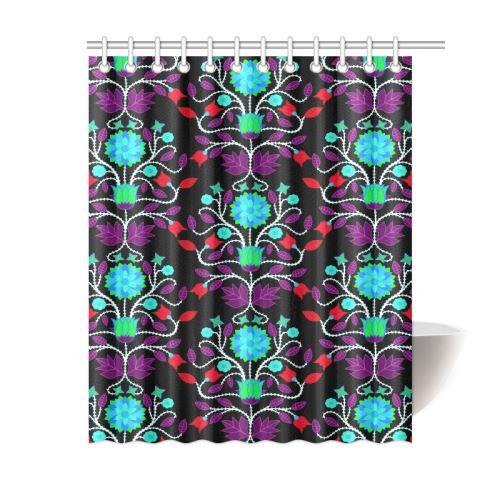 Floral Beadwork Four Clans Winter Shower Curtain 60