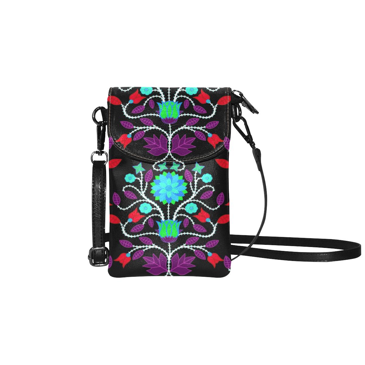 Floral Beadwork Four Clans Winter Small Cell Phone Purse by 49 Dzine