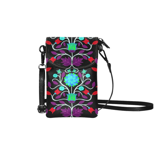 Floral Beadwork Four Clans Winter Small Cell Phone Purse (Model 1711) Small Cell Phone Purse (1711) e-joyer 