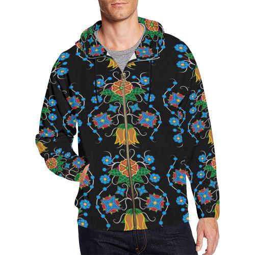 Floral Beadwork Four Mothers All Over Print Full Zip Hoodie for Men (Model H14) All Over Print Full Zip Hoodie for Men (H14) e-joyer 