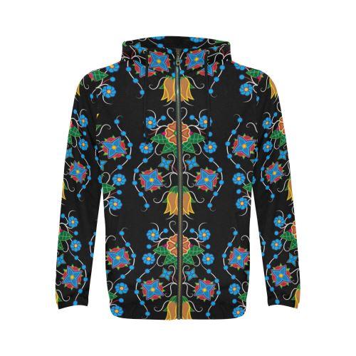 Floral Beadwork Four Mothers All Over Print Full Zip Hoodie for Men (Model H14) All Over Print Full Zip Hoodie for Men (H14) e-joyer 
