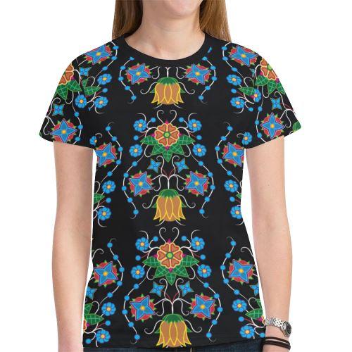 Floral Beadwork Four Mothers New All Over Print T-shirt for Women (Model T45) New All Over Print T-shirt for Women (T45) e-joyer 