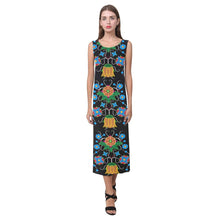 Load image into Gallery viewer, Floral Beadwork Four Mothers Phaedra Sleeveless Open Fork Long Dress (Model D08) Phaedra Sleeveless Open Fork Long Dress (D08) e-joyer 
