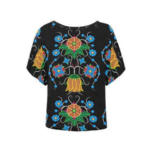 Load image into Gallery viewer, Floral Beadwork Four Mothers Women&#39;s Batwing-Sleeved Blouse T shirt (Model T44) Women&#39;s Batwing-Sleeved Blouse T shirt (T44) e-joyer 
