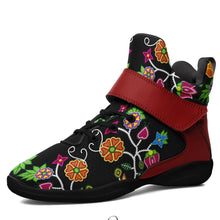 Load image into Gallery viewer, Floral Beadwork Ipottaa Basketball / Sport High Top Shoes - Black Sole 49 Dzine US Men 7 / EUR 40 Black Sole with Dark Red Strap 
