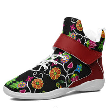 Load image into Gallery viewer, Floral Beadwork Ipottaa Basketball / Sport High Top Shoes - White Sole 49 Dzine US Men 7 / EUR 40 White Sole with Dark Red Strap 
