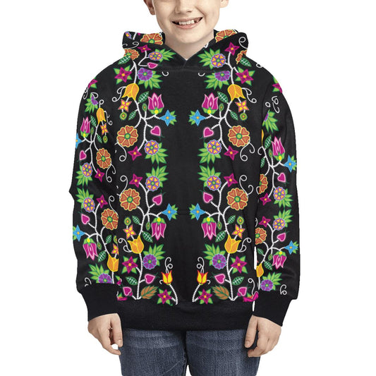 Floral Beadwork Kids' All Over Print Hoodie (Model H38) Kids' AOP Hoodie (H38) e-joyer 