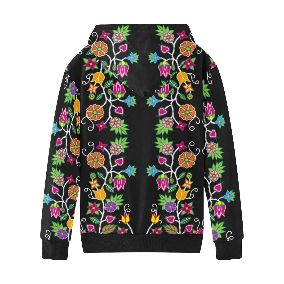 Floral Beadwork Kids' All Over Print Hoodie (Model H38) Kids' AOP Hoodie (H38) e-joyer 