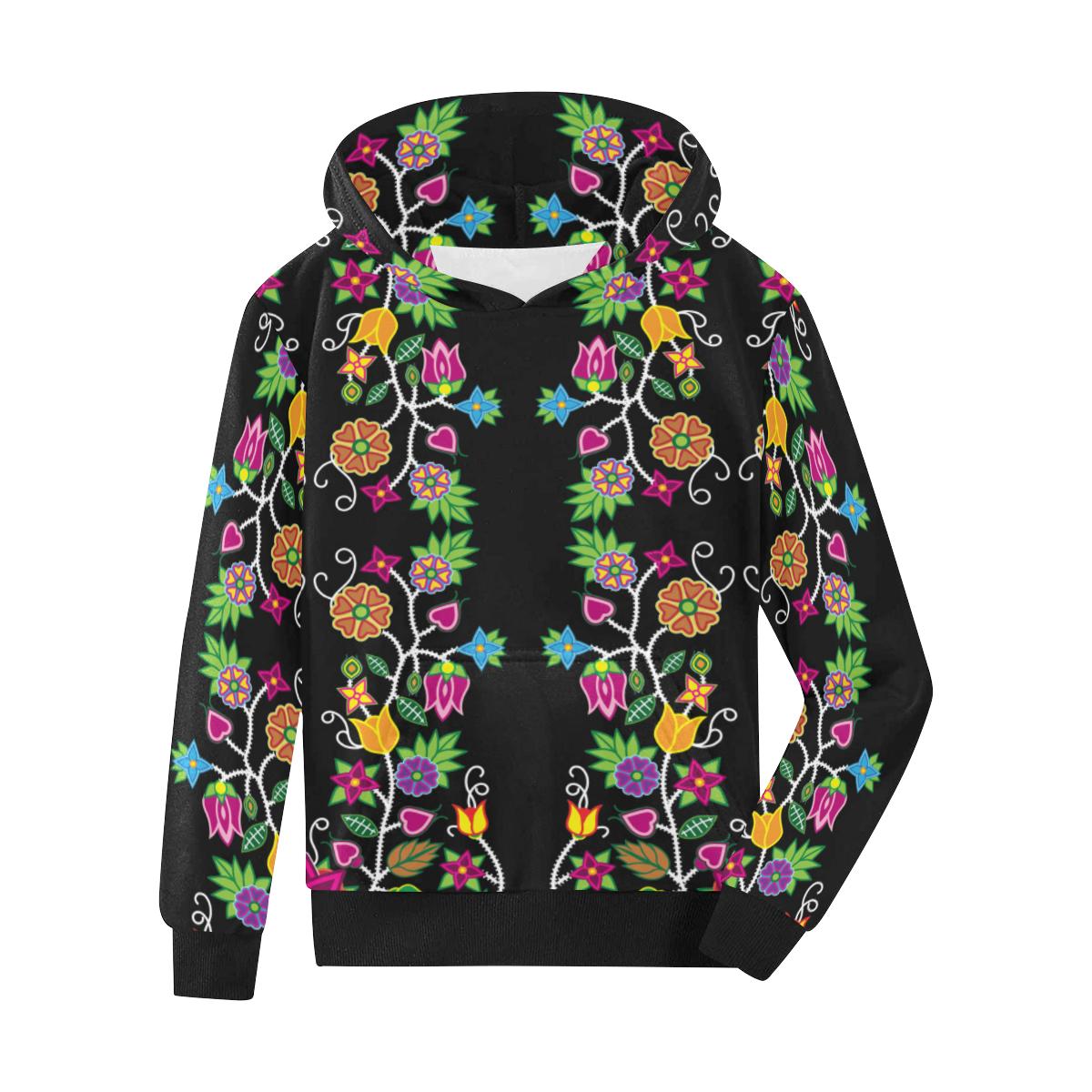 Floral Beadwork Kids' All Over Print Hoodie (Model H38) Kids' AOP Hoodie (H38) e-joyer 