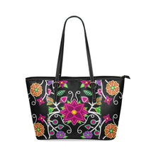 Load image into Gallery viewer, Floral Beadwork Leather Tote Bag/Large (Model 1640) Leather Tote Bag (1640) e-joyer 
