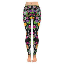 Load image into Gallery viewer, Floral Beadwork Low Rise Leggings (Invisible Stitch) (Model L05) Low Rise Leggings (Invisible Stitch) (L05) e-joyer 
