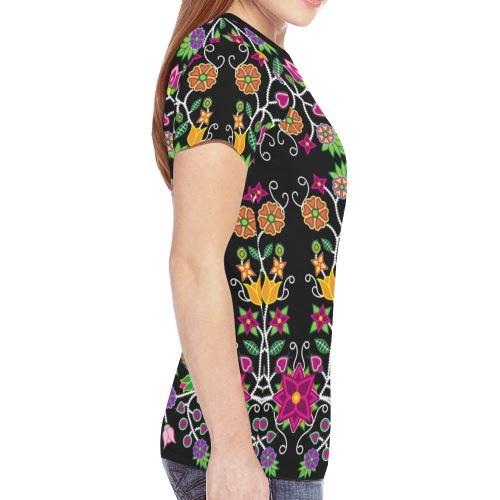 Floral Beadwork New All Over Print T-shirt for Women (Model T45) New All Over Print T-shirt for Women (T45) e-joyer 