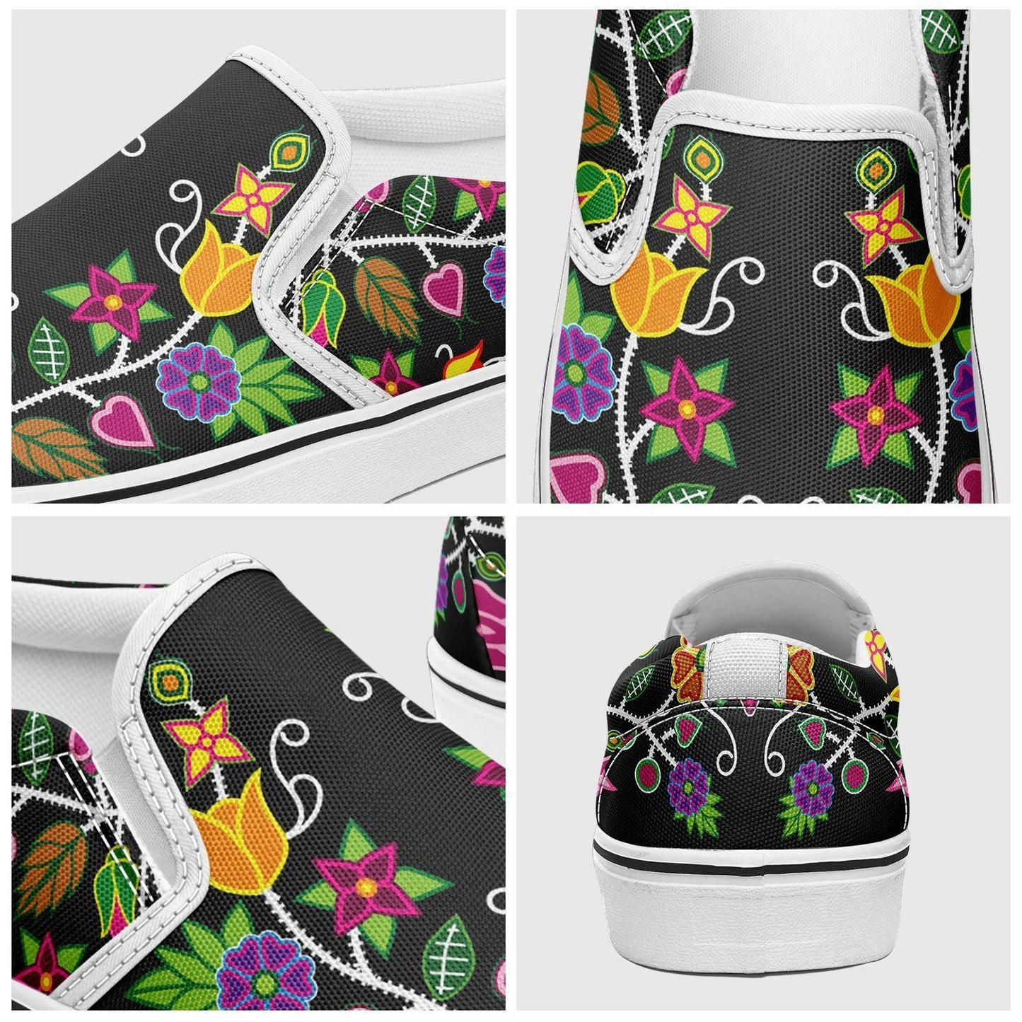 Floral Beadwork Otoyimm Kid's Canvas Slip On Shoes 49 Dzine 