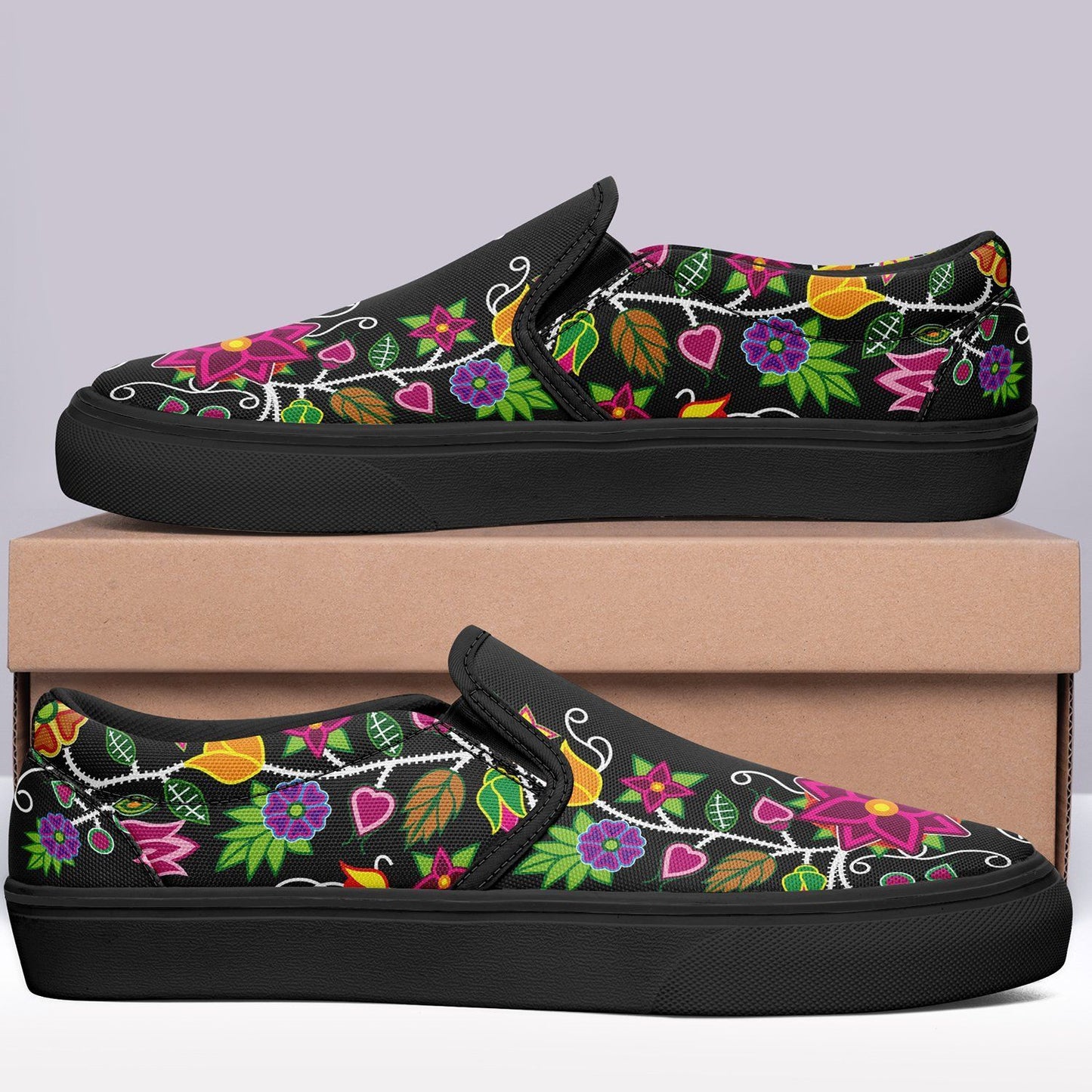 Floral Beadwork Otoyimm Kid's Canvas Slip On Shoes 49 Dzine 