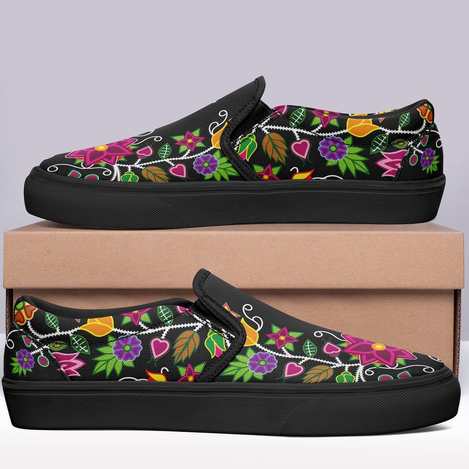 Floral Beadwork Otoyimm Kid's Canvas Slip On Shoes 49 Dzine 