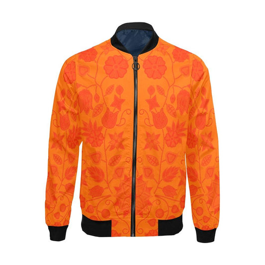 Floral Beadwork Real Orange A feather for each All Over Print Bomber Jacket for Men (Model H19) All Over Print Bomber Jacket for Men (H19) e-joyer 