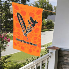 Load image into Gallery viewer, Floral Beadwork Real Orange - Bring Them Home Feather with Doves Garden Flag 36&#39;&#39;x60&#39;&#39; (Two Sides Printing) Garden Flag 36‘’x60‘’ (Two Sides) e-joyer 
