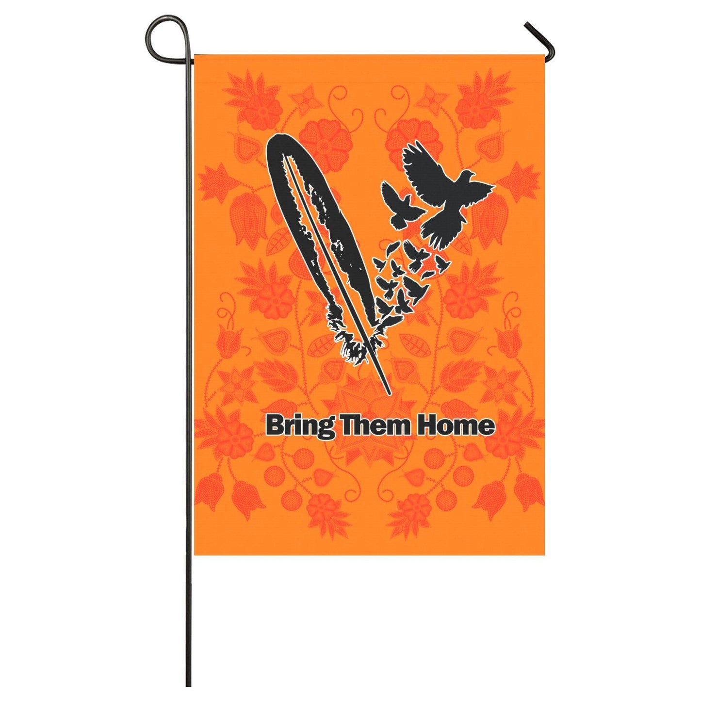 Floral Beadwork Real Orange - Bring Them Home Garden Flag 28''x40'' (Two Sides Printing) Garden Flag 28‘’x40‘’ (Two Sides) e-joyer 