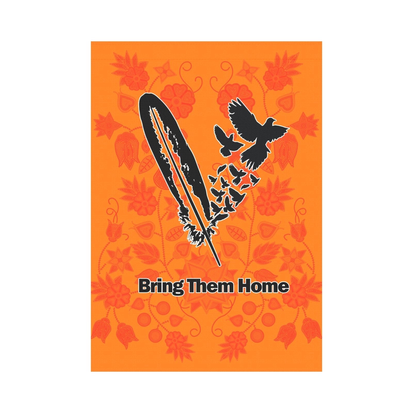 Floral Beadwork Real Orange - Bring Them Home Garden Flag 28''x40'' (Two Sides Printing) Garden Flag 28‘’x40‘’ (Two Sides) e-joyer 
