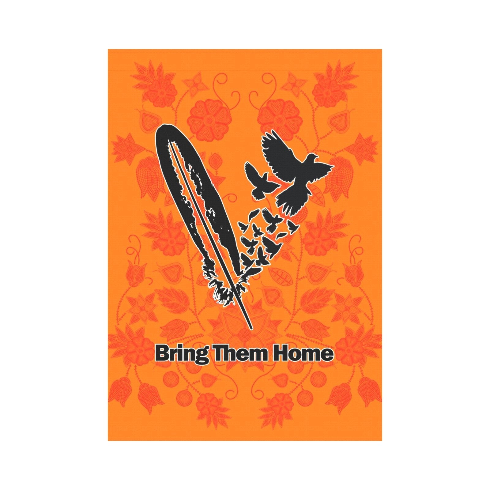 Floral Beadwork Real Orange - Bring Them Home Garden Flag 28''x40'' (Two Sides Printing) Garden Flag 28‘’x40‘’ (Two Sides) e-joyer 