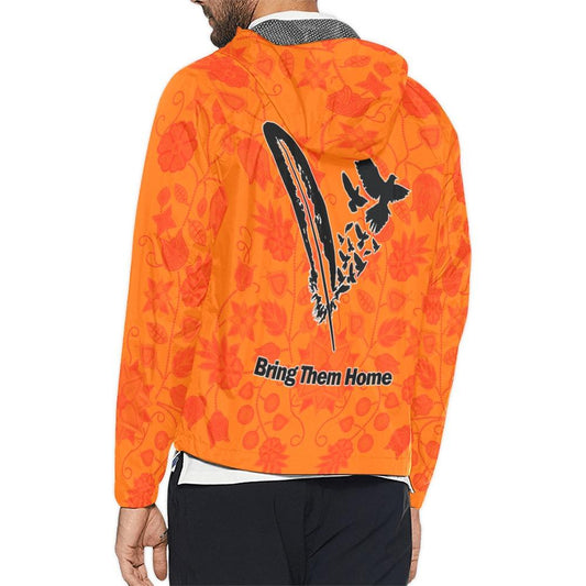 Floral Beadwork Real Orange Bring Them Home Unisex All Over Print Windbreaker (Model H23) All Over Print Windbreaker for Men (H23) e-joyer 