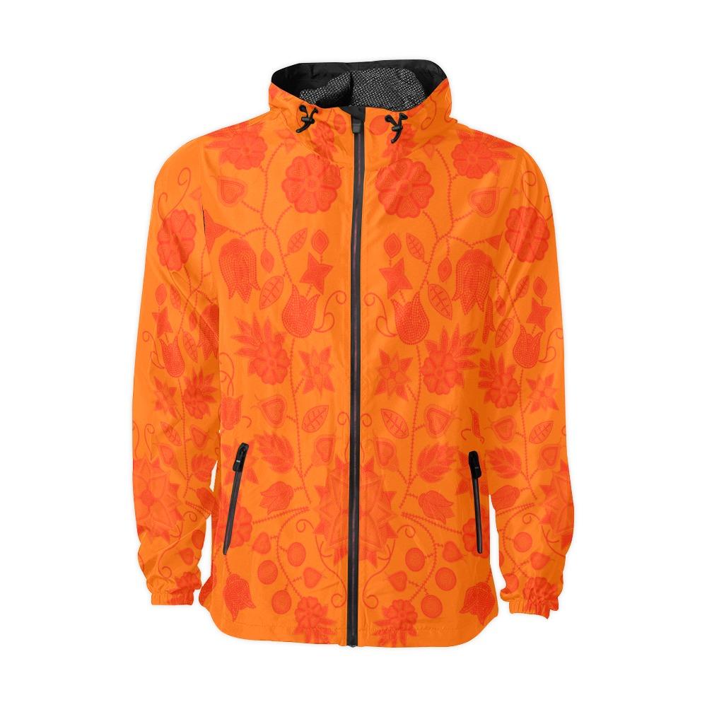 Floral Beadwork Real Orange Bring Them Home Unisex All Over Print Windbreaker (Model H23) All Over Print Windbreaker for Men (H23) e-joyer 