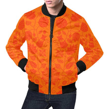 Load image into Gallery viewer, Floral Beadwork Real Orange Carrying Their Prayers All Over Print Bomber Jacket for Men (Model H19) All Over Print Bomber Jacket for Men (H19) e-joyer 
