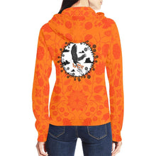 Load image into Gallery viewer, Floral Beadwork Real Orange Carrying Their Prayers All Over Print Full Zip Hoodie for Women (Model H14) All Over Print Full Zip Hoodie for Women (H14) e-joyer 

