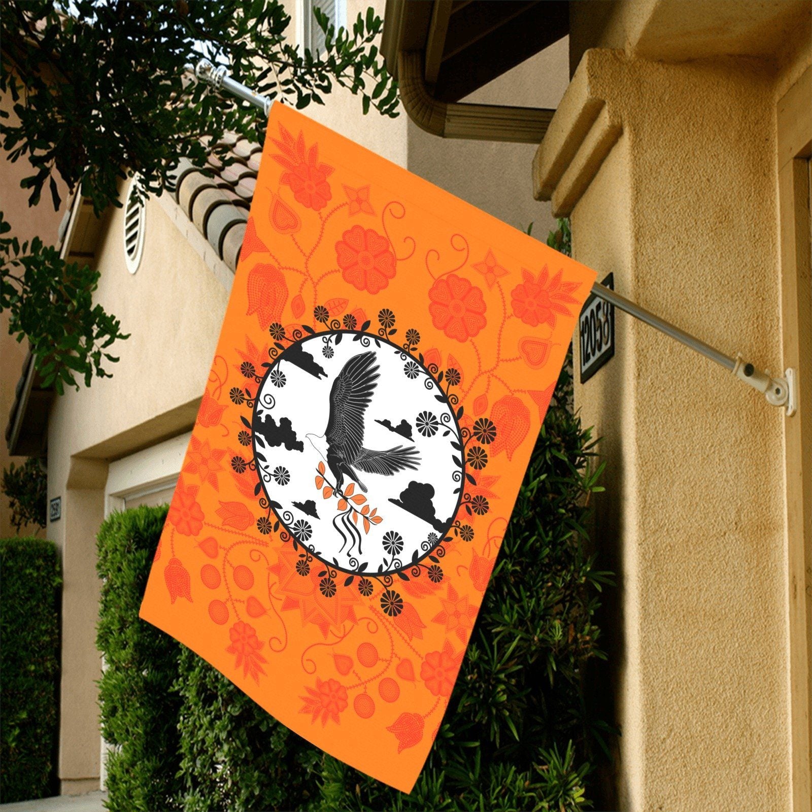 Floral Beadwork Real Orange - Carrying Their Prayers Garden Flag 36''x60'' (Two Sides Printing) Garden Flag 36‘’x60‘’ (Two Sides) e-joyer 