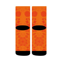 Load image into Gallery viewer, Floral Beadwork Real Orange Crew Socks Crew Socks e-joyer 
