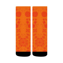 Load image into Gallery viewer, Floral Beadwork Real Orange Crew Socks Crew Socks e-joyer 
