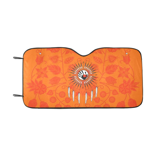 Floral Beadwork Real Orange Feather Directions Car Sun Shade 55