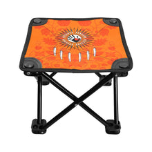 Load image into Gallery viewer, Floral Beadwork Real Orange Feather Directions Folding Fishing Stool Folding Fishing Stool e-joyer 
