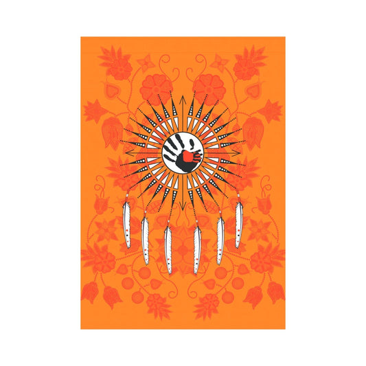 Floral Beadwork Real Orange - Feather Directions Garden Flag 28''x40'' (Two Sides Printing) Garden Flag 28‘’x40‘’ (Two Sides) e-joyer 