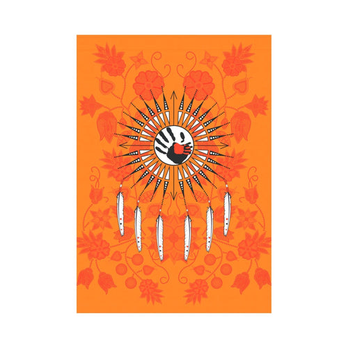 Floral Beadwork Real Orange - Feather Directions Garden Flag 28''x40'' (Two Sides Printing) Garden Flag 28‘’x40‘’ (Two Sides) e-joyer 