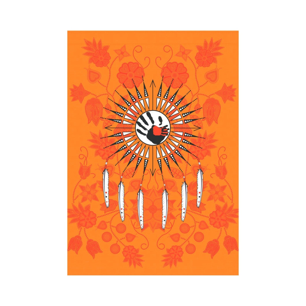 Floral Beadwork Real Orange - Feather Directions Garden Flag 28''x40'' (Two Sides Printing) Garden Flag 28‘’x40‘’ (Two Sides) e-joyer 