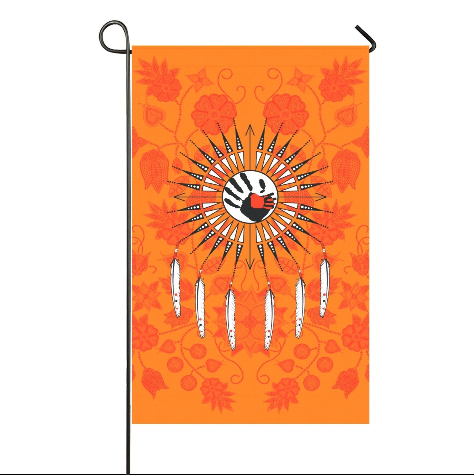 Floral Beadwork Real Orange - Feather Directions Garden Flag 36''x60'' (Two Sides Printing) Garden Flag 36‘’x60‘’ (Two Sides) e-joyer 