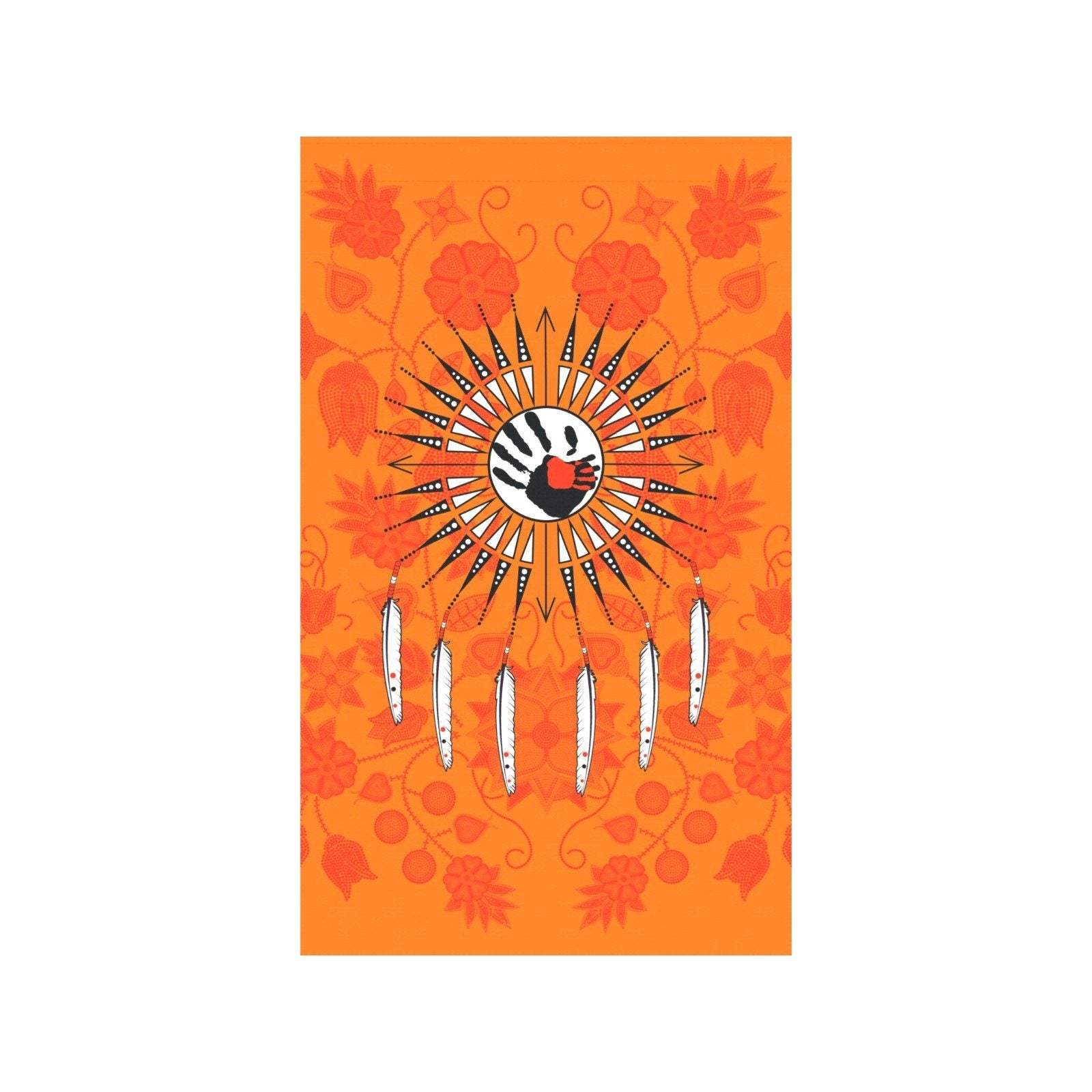 Floral Beadwork Real Orange - Feather Directions Garden Flag 36''x60'' (Two Sides Printing) Garden Flag 36‘’x60‘’ (Two Sides) e-joyer 