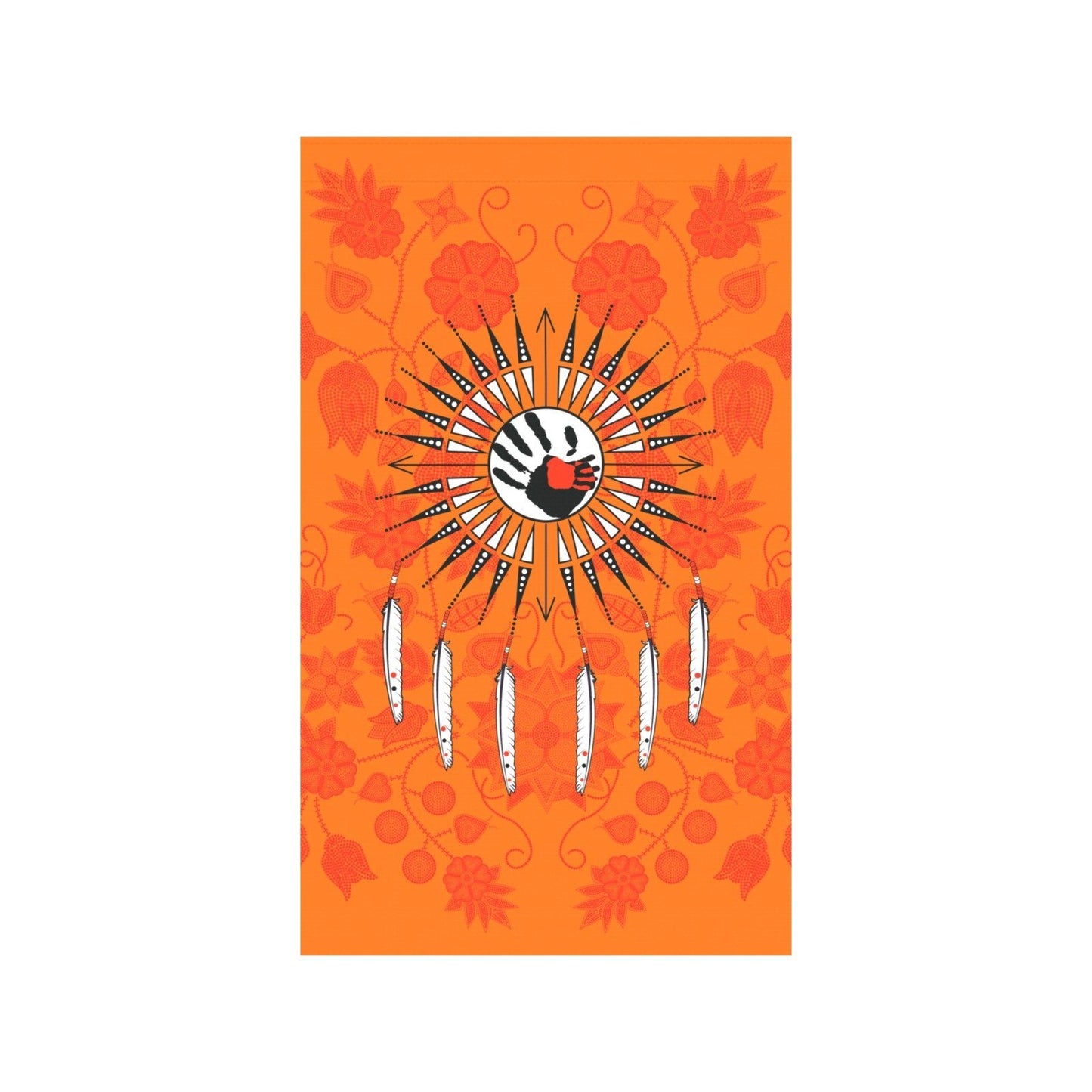 Floral Beadwork Real Orange - Feather Directions Garden Flag 36''x60'' (Two Sides Printing) Garden Flag 36‘’x60‘’ (Two Sides) e-joyer 