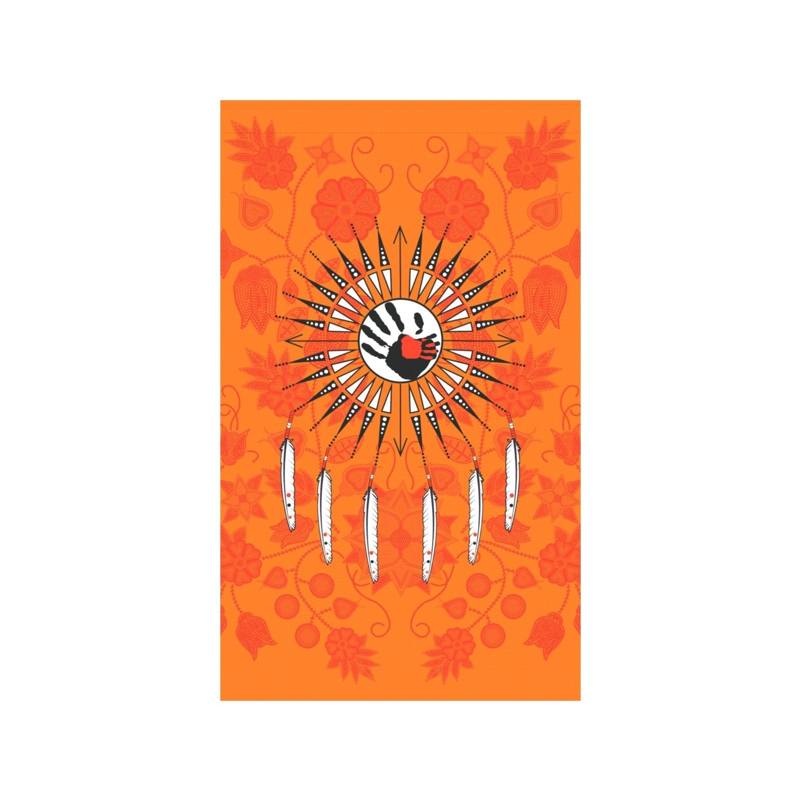 Floral Beadwork Real Orange - Feather Directions Garden Flag 36''x60'' (Two Sides Printing) Garden Flag 36‘’x60‘’ (Two Sides) e-joyer 